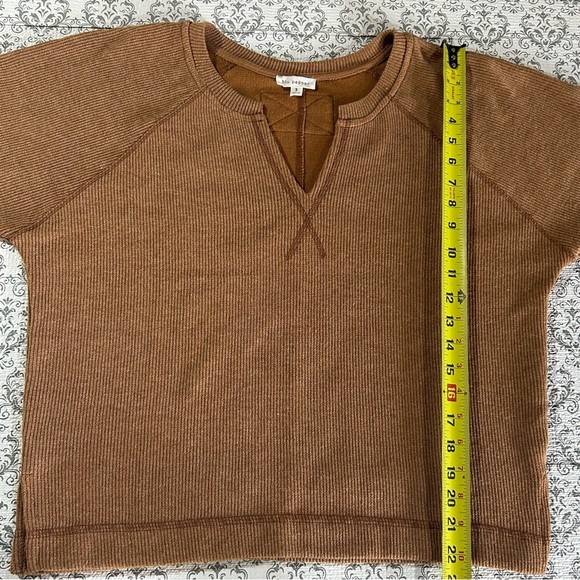Blu Pepper Tan V-Neck Sweater Relaxed Fit - Picture 13 of 14